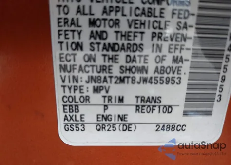 2018 Nissan Rogue Sl from USA, damaged, VIN JN8AT2MT8JW455953